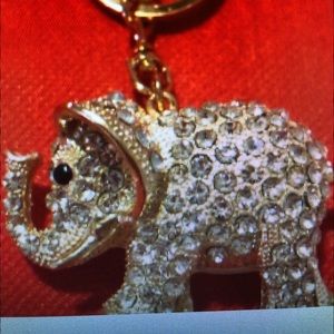 Bling Gold Elephant Key Chain / Purse Charm
